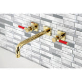 Kaiser Two-Handle 3-Hole Wall Mount Tub Faucet