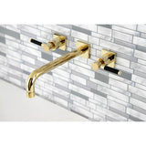 Kaiser Two-Handle 3-Hole Wall Mount Tub Faucet