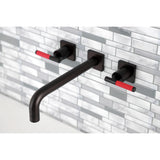 Kaiser Two-Handle 3-Hole Wall Mount Tub Faucet