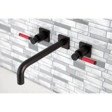 Kaiser Two-Handle 3-Hole Wall Mount Tub Faucet