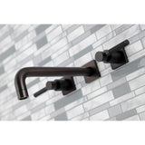 Kaiser Two-Handle 3-Hole Wall Mount Tub Faucet