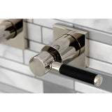 Kaiser Two-Handle 3-Hole Wall Mount Tub Faucet