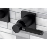 Kaiser Double-Handle 3-Hole Wall Mount Bathroom Faucet