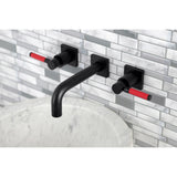 Kaiser Double-Handle 3-Hole Wall Mount Bathroom Faucet