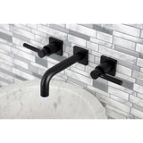 Kaiser Double-Handle 3-Hole Wall Mount Bathroom Faucet