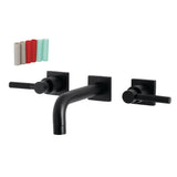 Kaiser Double-Handle 3-Hole Wall Mount Bathroom Faucet