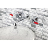 Kaiser Double-Handle 3-Hole Wall Mount Bathroom Faucet