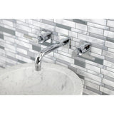 Kaiser Double-Handle 3-Hole Wall Mount Bathroom Faucet
