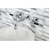 Kaiser Double-Handle 3-Hole Wall Mount Bathroom Faucet