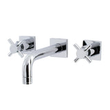 Concord Double-Handle 3-Hole Wall Mount Bathroom Faucet