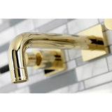 Kaiser Double-Handle 3-Hole Wall Mount Bathroom Faucet