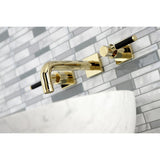 Kaiser Double-Handle 3-Hole Wall Mount Bathroom Faucet