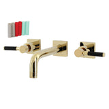 Kaiser Double-Handle 3-Hole Wall Mount Bathroom Faucet