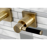 Kaiser Double-Handle 3-Hole Wall Mount Bathroom Faucet