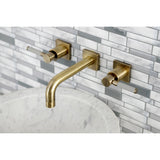 Kaiser Double-Handle 3-Hole Wall Mount Bathroom Faucet