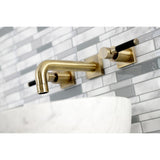 Kaiser Double-Handle 3-Hole Wall Mount Bathroom Faucet