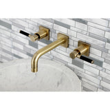 Kaiser Double-Handle 3-Hole Wall Mount Bathroom Faucet