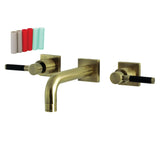 Kaiser Double-Handle 3-Hole Wall Mount Bathroom Faucet