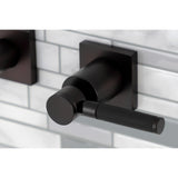 Kaiser Double-Handle 3-Hole Wall Mount Bathroom Faucet