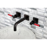 Kaiser Double-Handle 3-Hole Wall Mount Bathroom Faucet
