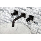 Kaiser Double-Handle 3-Hole Wall Mount Bathroom Faucet