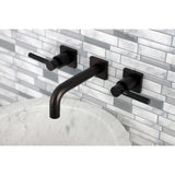 Kaiser Double-Handle 3-Hole Wall Mount Bathroom Faucet