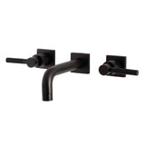 Kaiser Double-Handle 3-Hole Wall Mount Bathroom Faucet