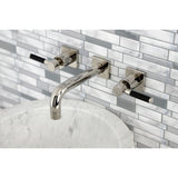 Kaiser Double-Handle 3-Hole Wall Mount Bathroom Faucet