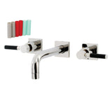 Kaiser Double-Handle 3-Hole Wall Mount Bathroom Faucet