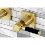 Kaiser Double-Handle 3-Hole Wall Mount Bathroom Faucet