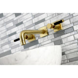 Kaiser Double-Handle 3-Hole Wall Mount Bathroom Faucet