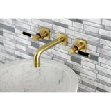 Kaiser Double-Handle 3-Hole Wall Mount Bathroom Faucet