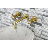 Millennium Double-Handle 3-Hole Wall Mount Bathroom Faucet