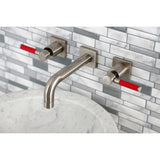 Kaiser Double-Handle 3-Hole Wall Mount Bathroom Faucet
