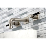 Kaiser Double-Handle 3-Hole Wall Mount Bathroom Faucet