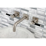 Kaiser Double-Handle 3-Hole Wall Mount Bathroom Faucet