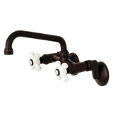 Kingston Double-Handle 2-Hole Wall-Mount Bridge Kitchen Faucet