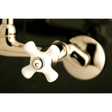 Kingston Double-Handle 2-Hole Wall-Mount Bridge Kitchen Faucet