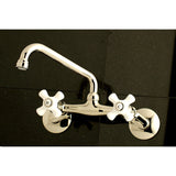 Kingston Double-Handle 2-Hole Wall-Mount Bridge Kitchen Faucet