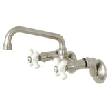 Kingston Double-Handle 2-Hole Wall-Mount Bridge Kitchen Faucet