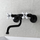 Kingston Double-Handle 2-Hole Wall Mount Bathroom Faucet