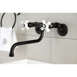 Kingston Double-Handle 2-Hole Wall Mount Bathroom Faucet