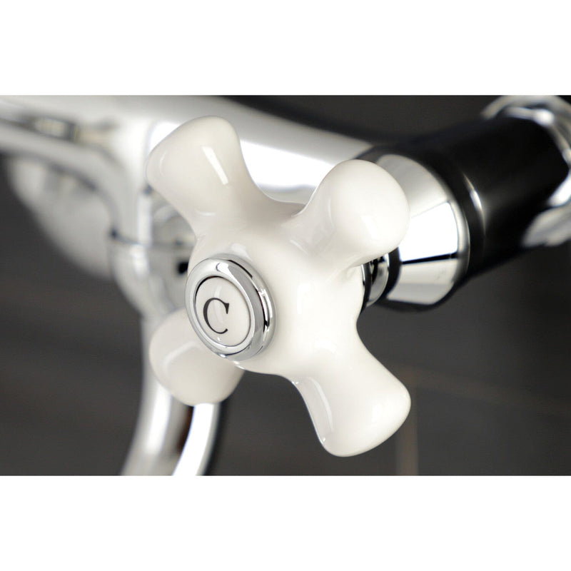 Kingston Double-Handle 2-Hole Wall Mount Bathroom Faucet