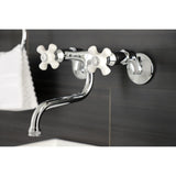 Kingston Double-Handle 2-Hole Wall Mount Bathroom Faucet
