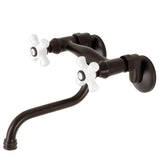 Kingston Double-Handle 2-Hole Wall Mount Bathroom Faucet