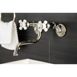 Kingston Double-Handle 2-Hole Wall Mount Bathroom Faucet
