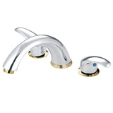 Two-Handle 3-Hole Deck Mount Roman Tub Faucet