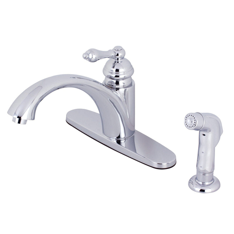 Vintage Single-Handle 2-or-4 Hole Kitchen Faucet with Side Sprayer