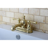Vintage Double-Handle 3-Hole Deck Mount 4-Inch Centerset Bathroom Faucet with Brass Pop-Up