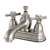Essex Double-Handle 3-Hole Deck Mount 4-Inch Centerset Bathroom Faucet with Brass Pop-Up